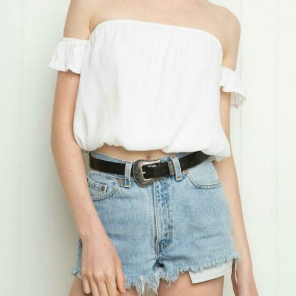 Brandy Melville Tops - BRANDY MELVILLE White off shoulder blouse